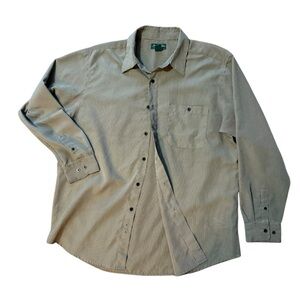 David Taylor men’s size XL, green checkered, long sleeve collar dress shirt.